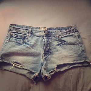 Free People high waisted cut off denim shorts